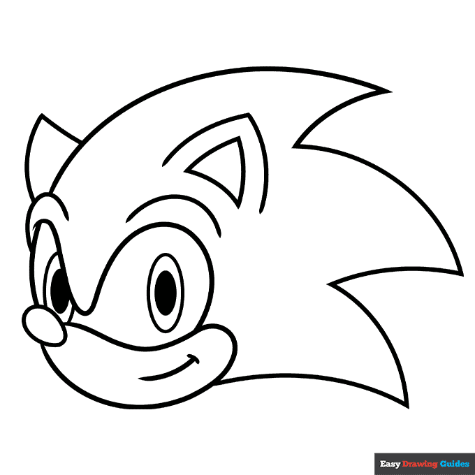 Easy sonic face coloring page easy drawing guides