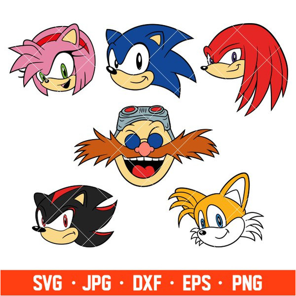 Sonic the hedgehog bundle svg sonic face svg sonic head sv