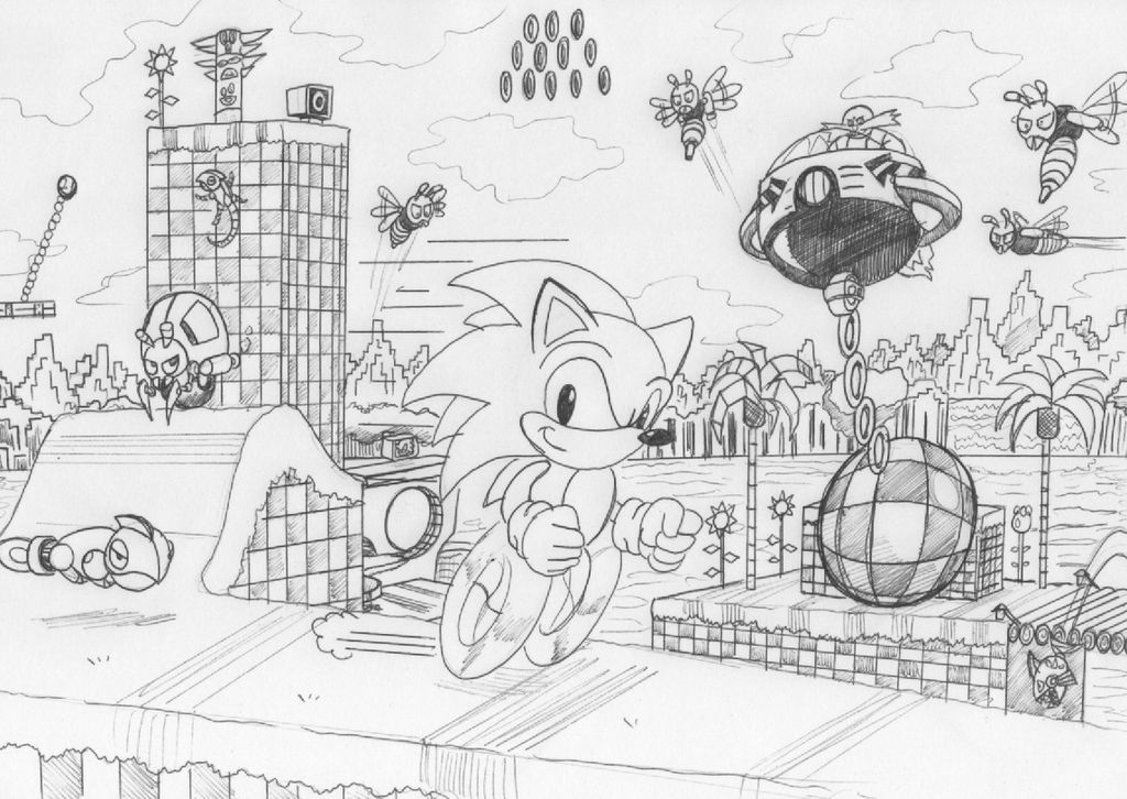 Sonic the hedgehog by manicsam on