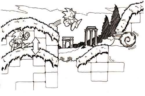 Sonic the hedgehog on x marble zone concept art httptcotspna x