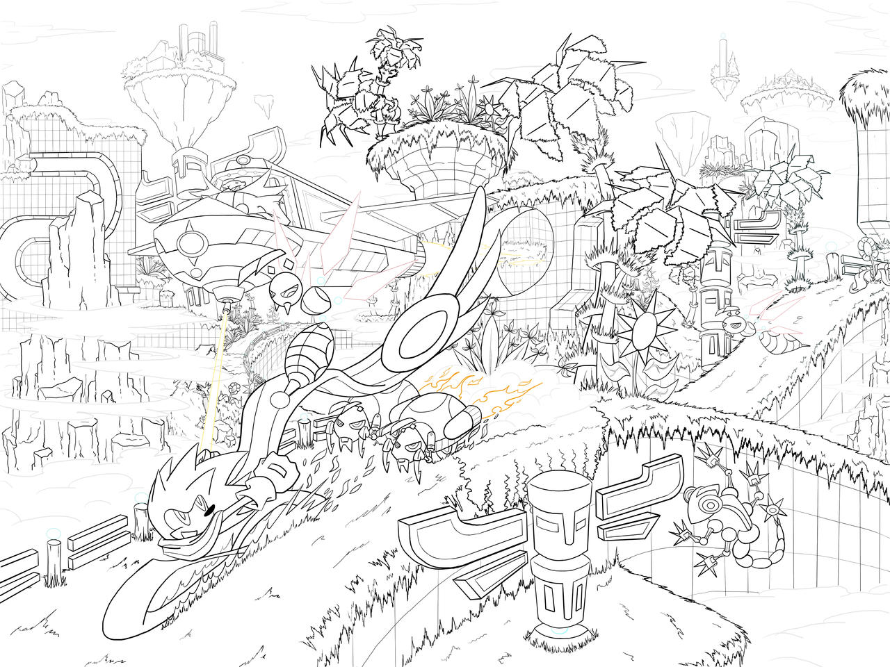 Sonic skyline green hill by knight on