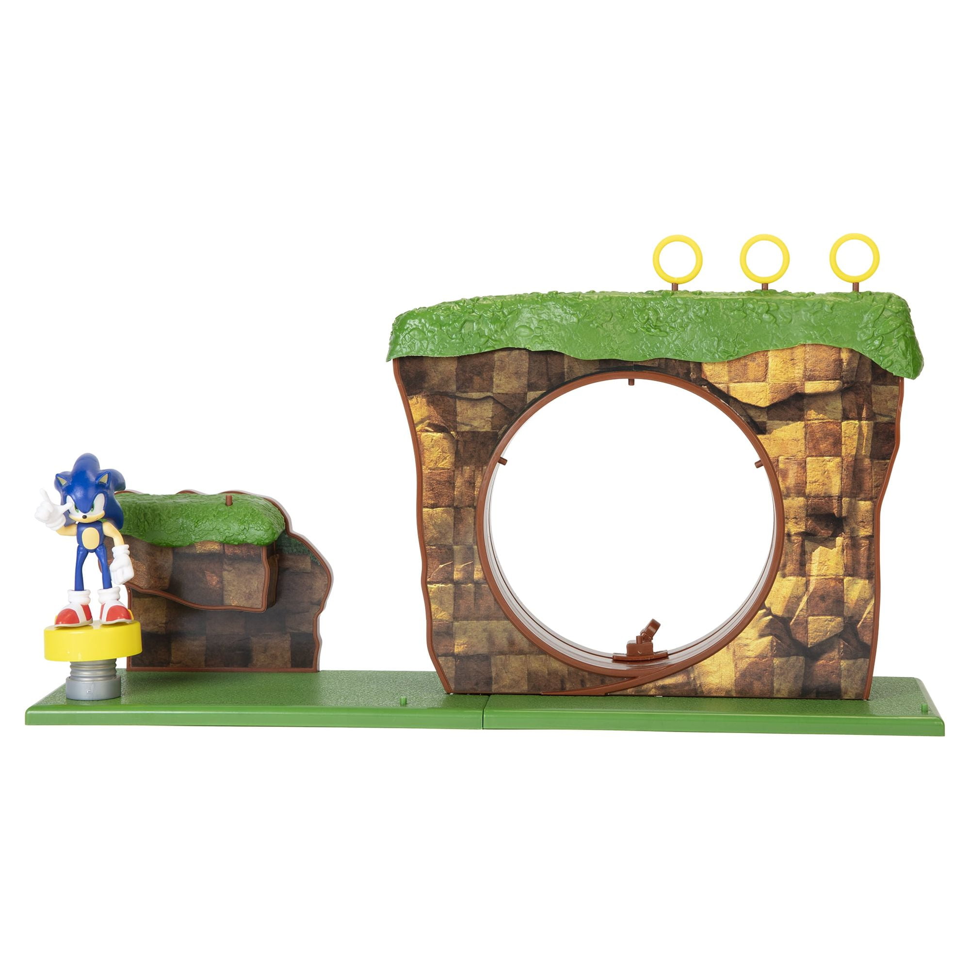 Sonic the hedgehog green hill zone action figure playset includes inch sonic action figure