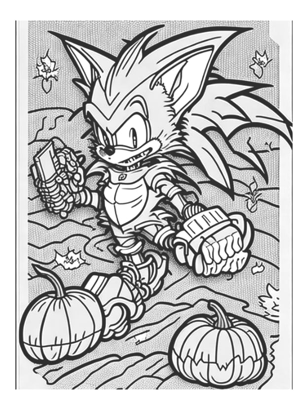 Sonic halloween coloring pages for all age