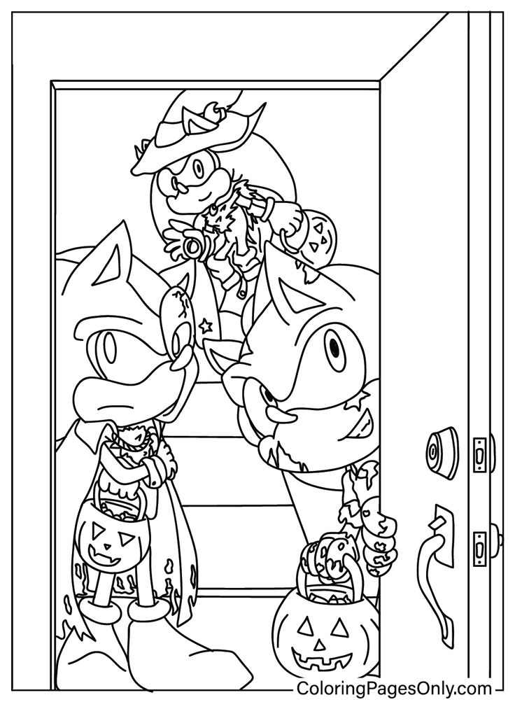 Sonic halloween coloring pages