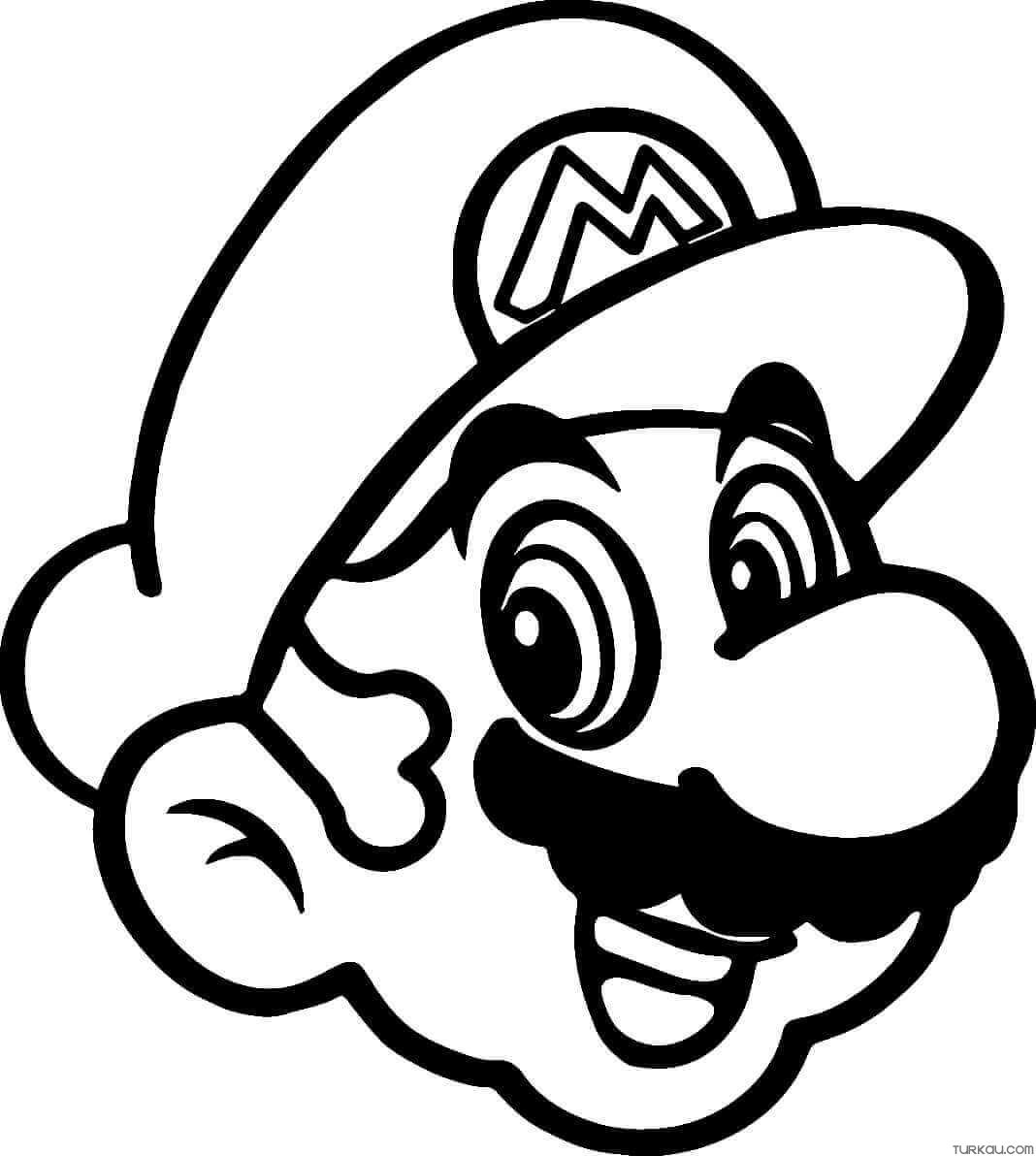 Mario head png coloring pages