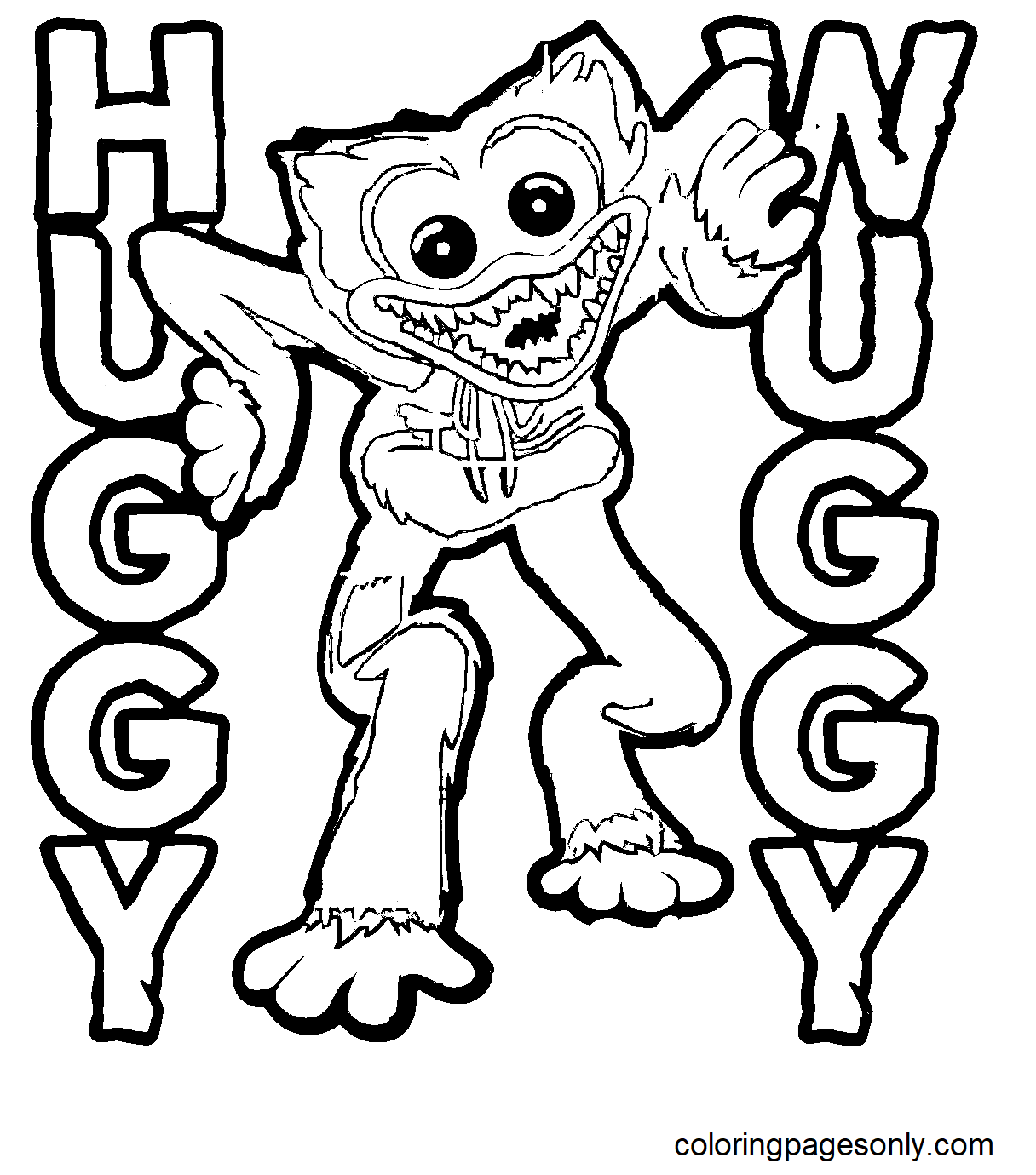 Huggy wuggy coloring pages printable for free download