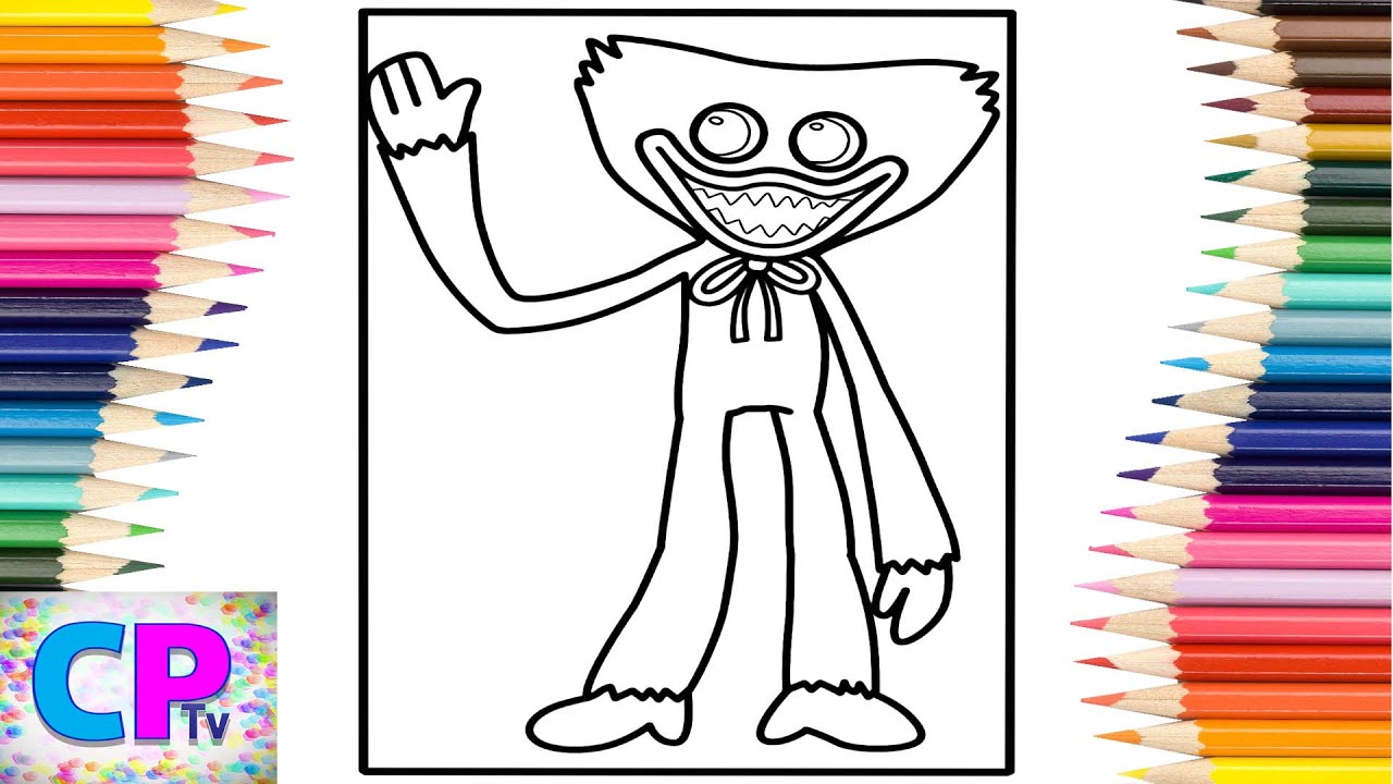 Huggy wuggy coloring pageshuggy wuggy is all bluejustin gaana svg