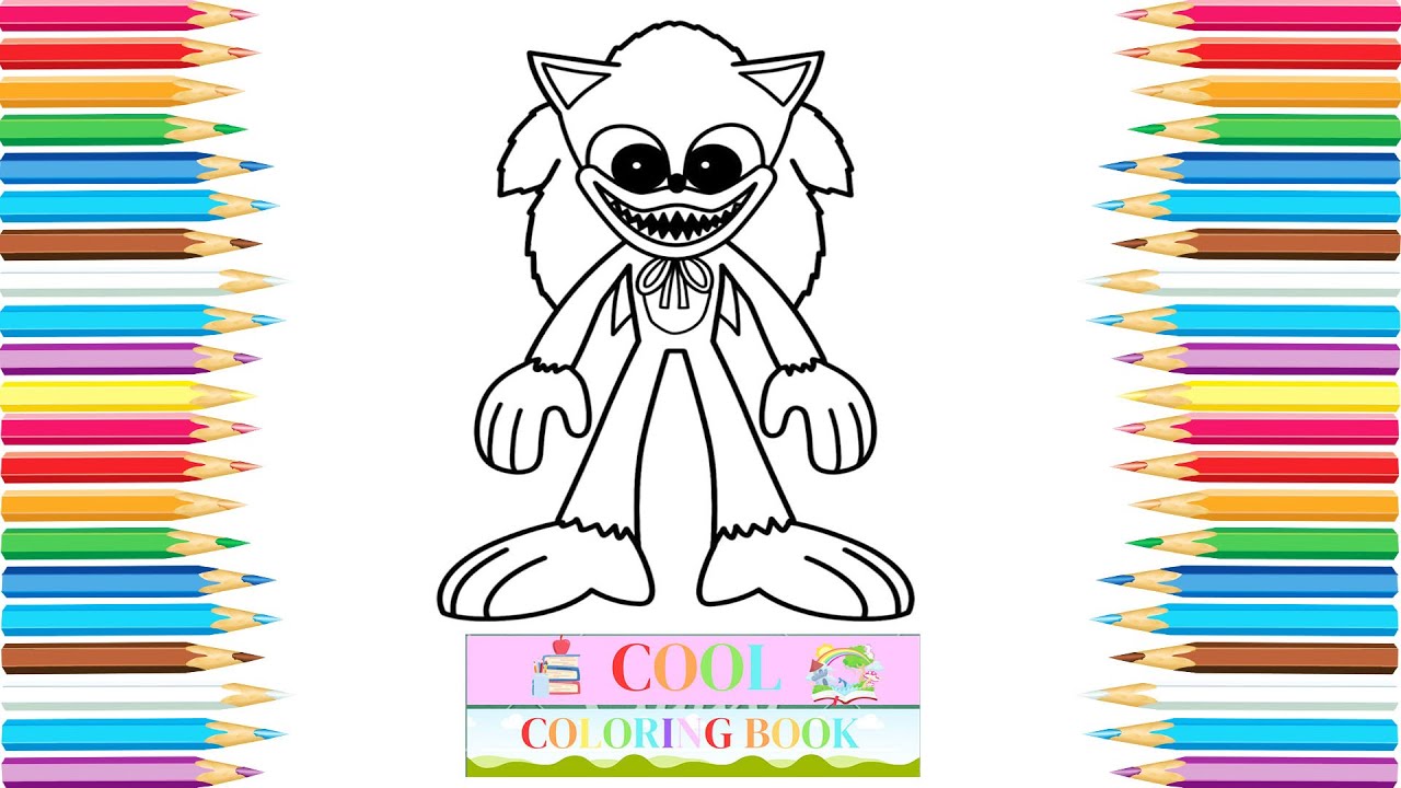 Sonic huggy wuggy coloring pages