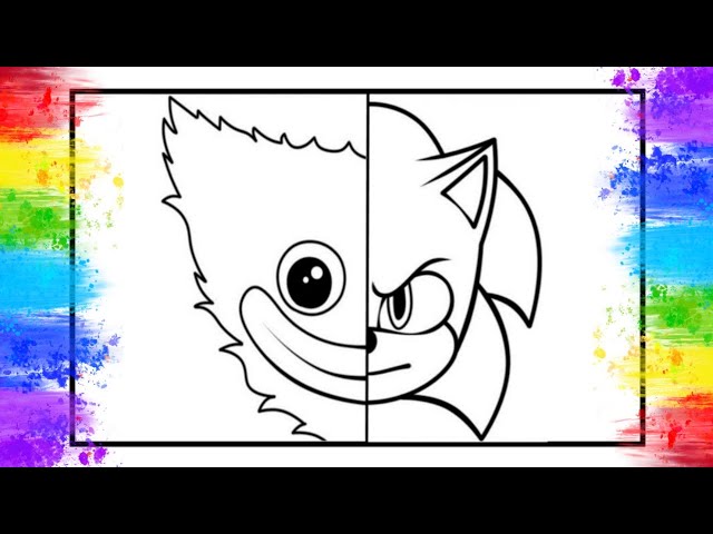 Huggy wuggy vs sonic coloring pages poppy playtime sonic the hedgehog coloring