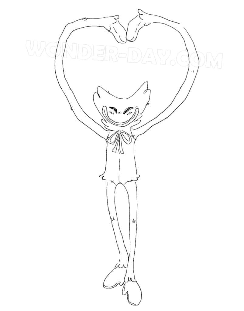 Lovely huggy wuggy coloring page