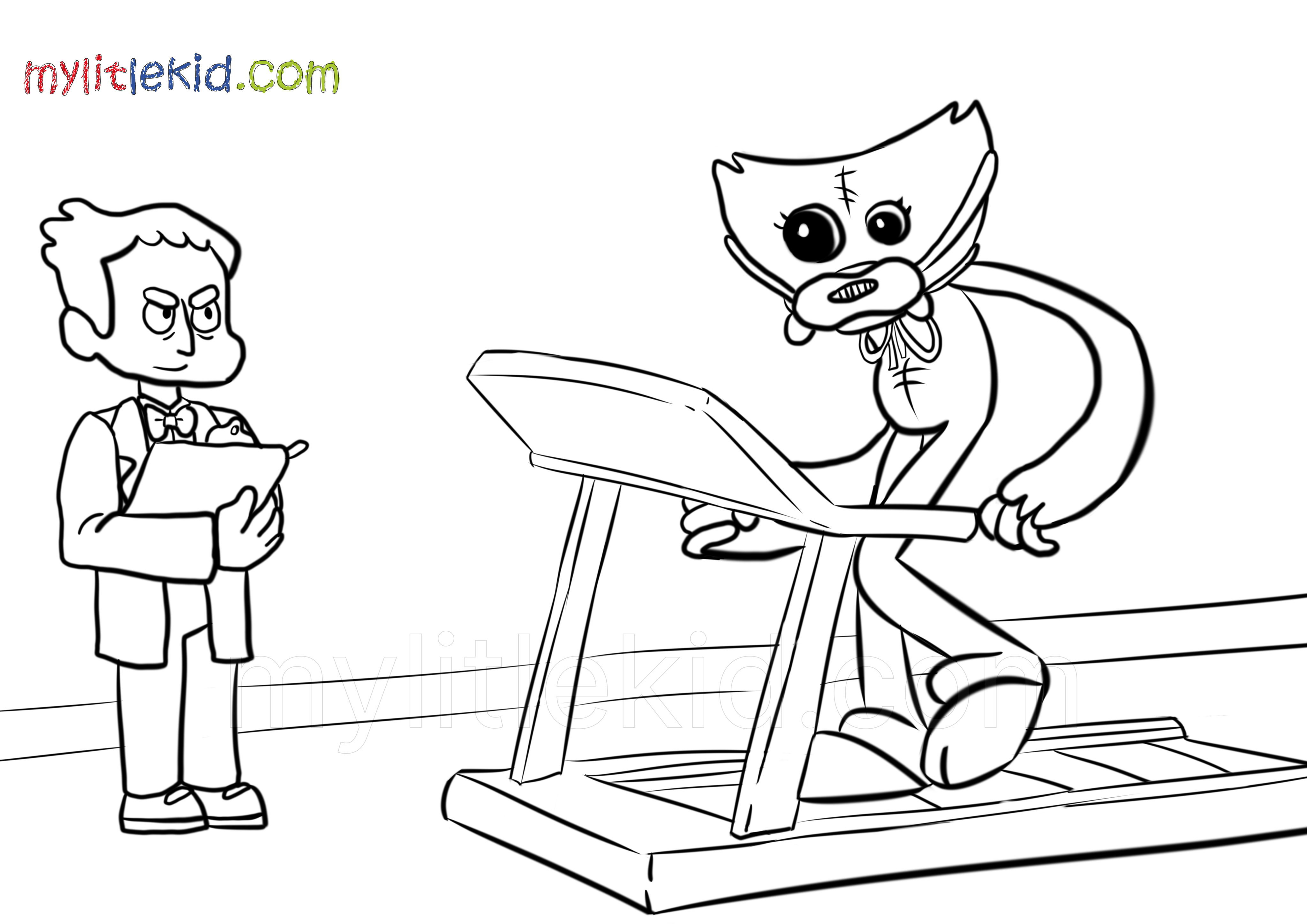 Huggy wuggy coloring pages print for free