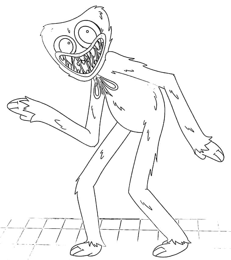Sonic and huggy wuggy coloring page