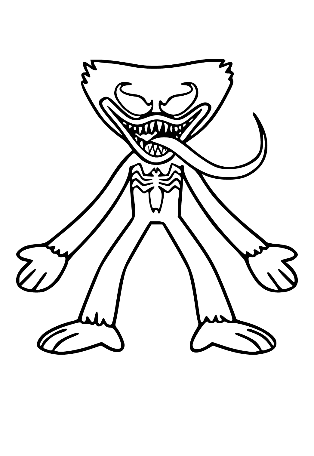 Free printable huggy wuggy venom coloring page sheet and picture for adults and kids girls and boys