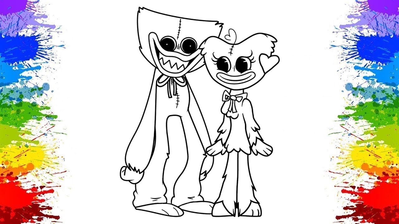 Ð huggy wuggy and kissy missy coloring page ð