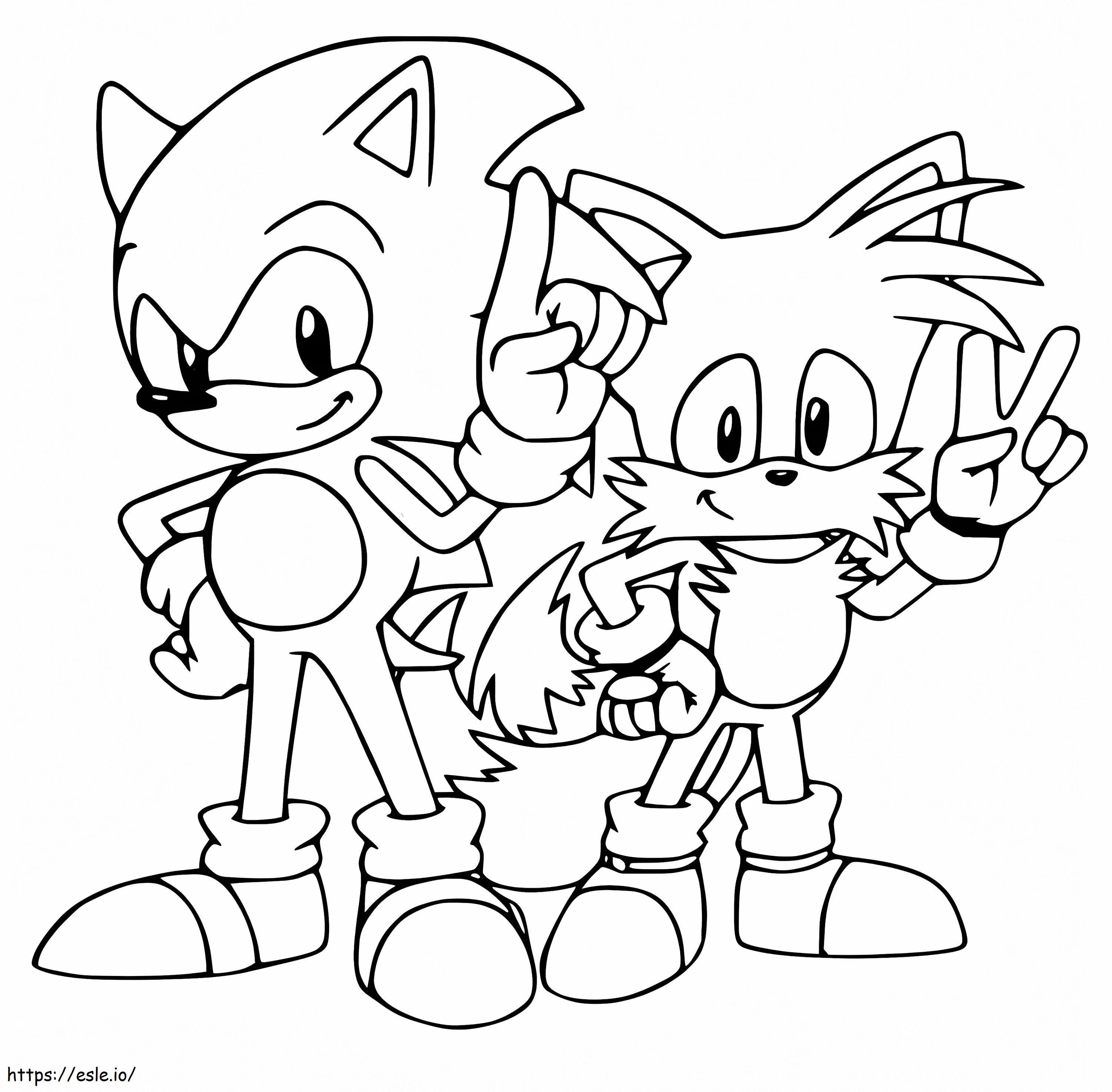 Sonic and tails coloring page