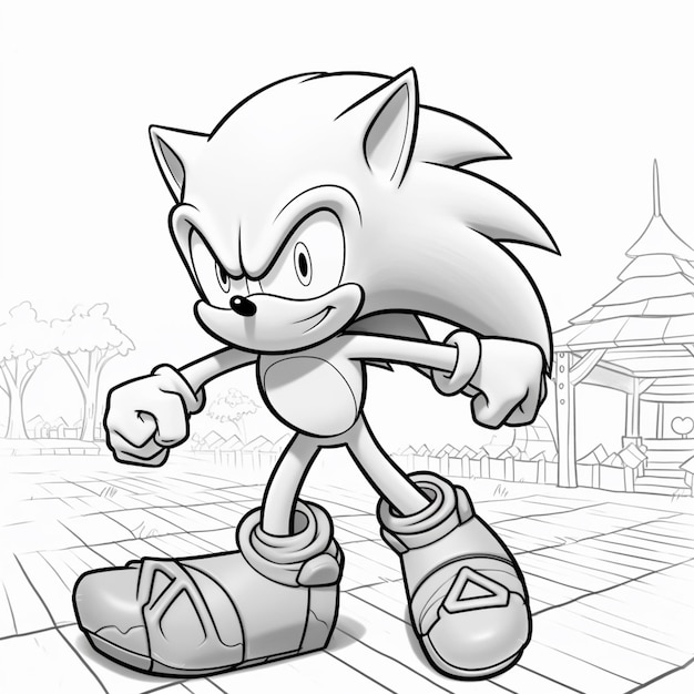 Premium ai image sonic the hedge coloring pages generative ai