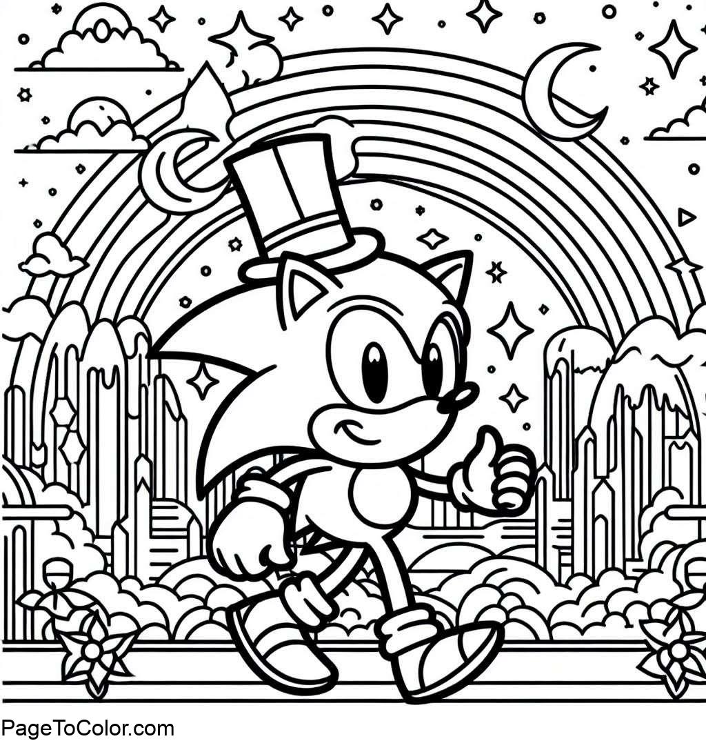 Sonic coloring pages with rainbow free printable fun with sonic the hedgehog