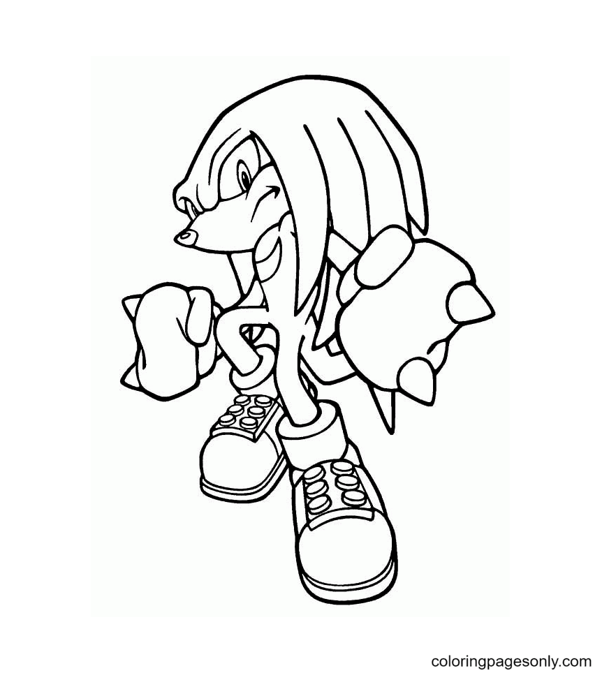 Knuckles coloring pages printable for free download