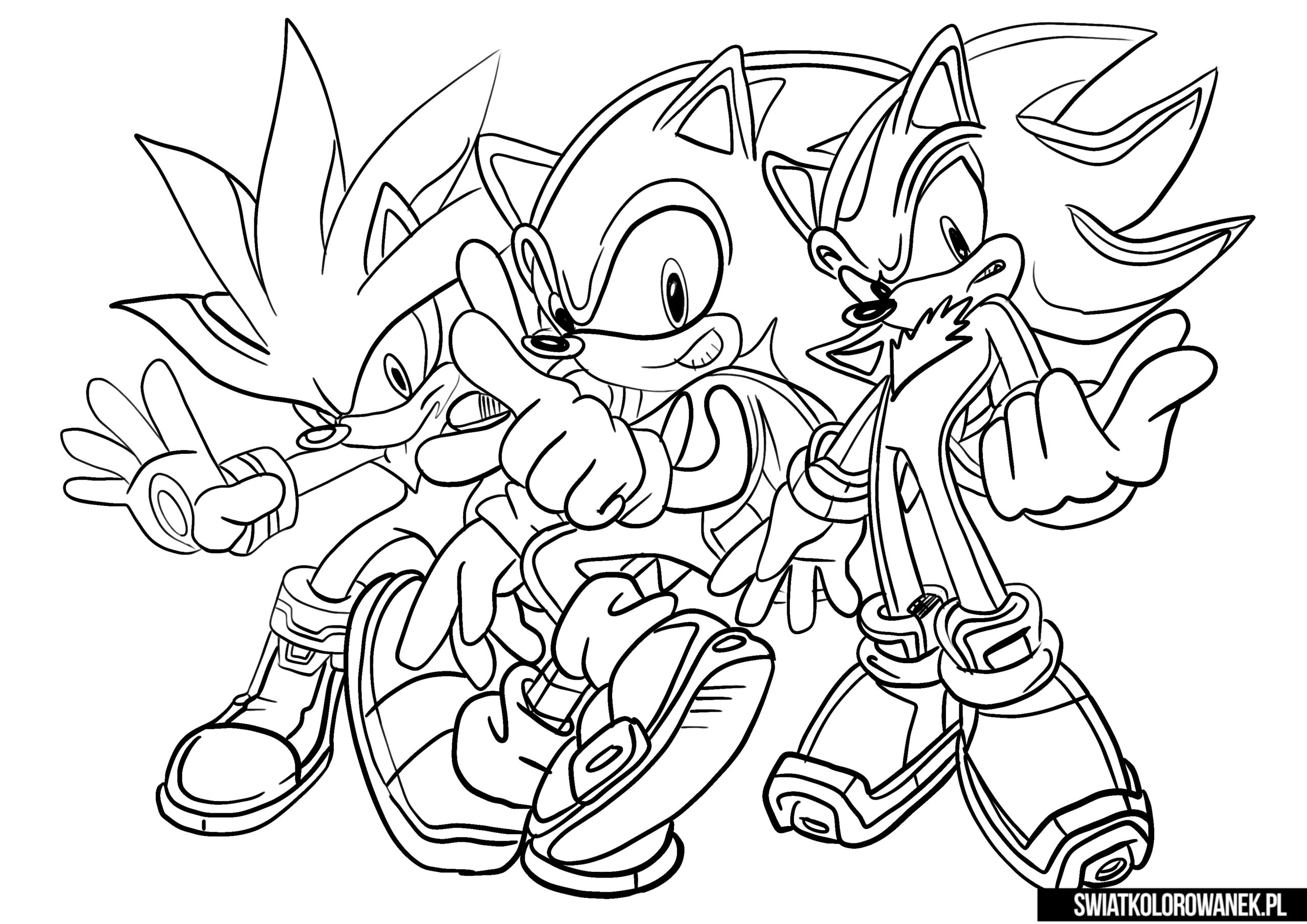 Sonic kolorowanka do druku
