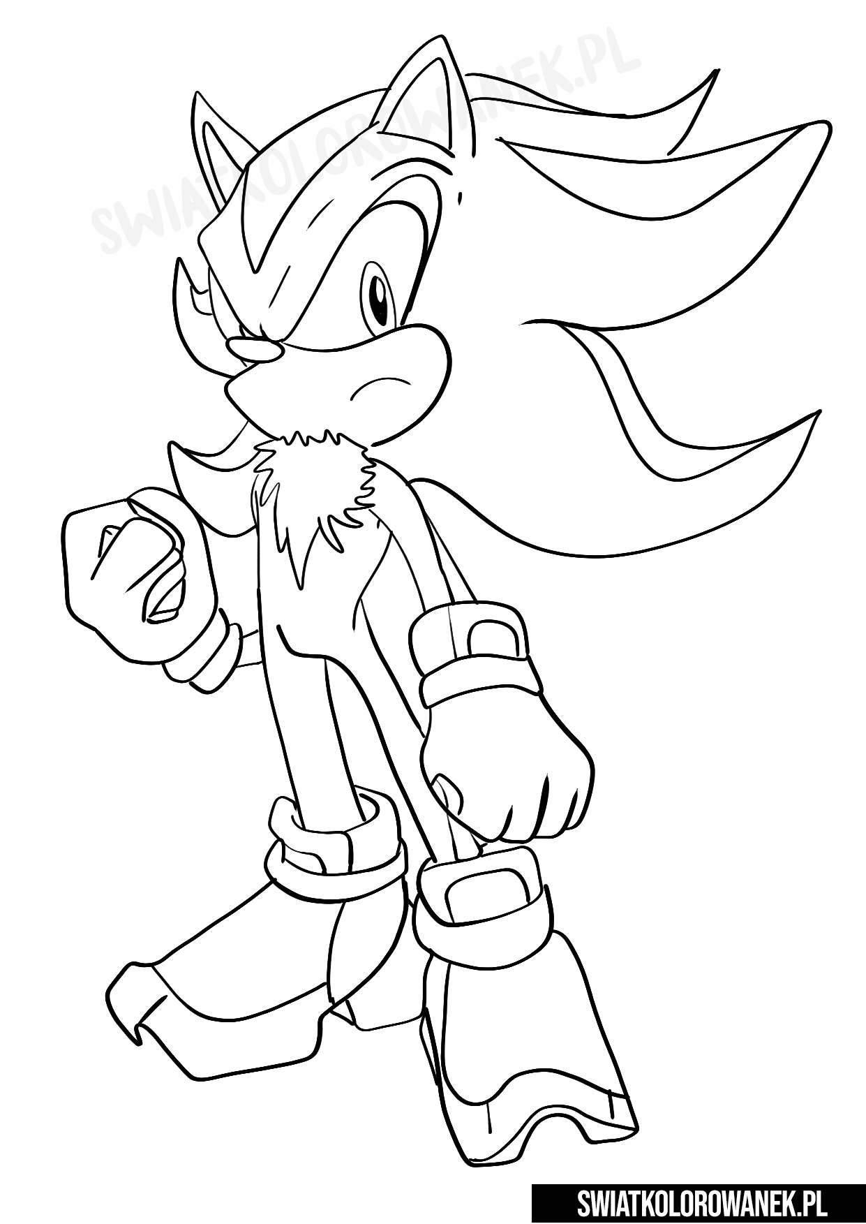Kolorowanka the shadow the hedgehog sonic