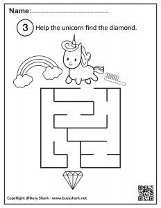 Unicorn mazes free puzzles coloring pages