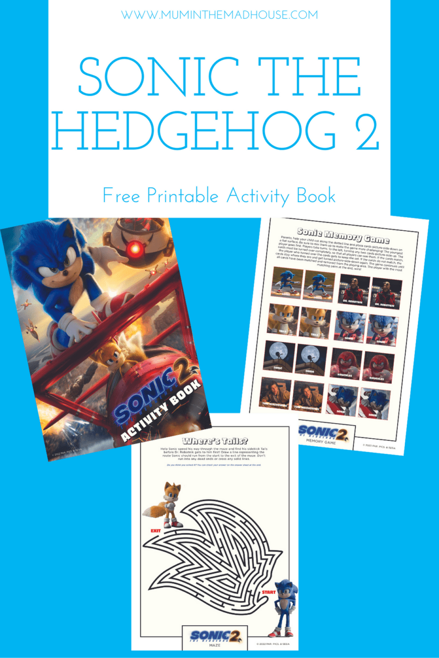 Sonic the hedgehog free activity book mum in the madhouse