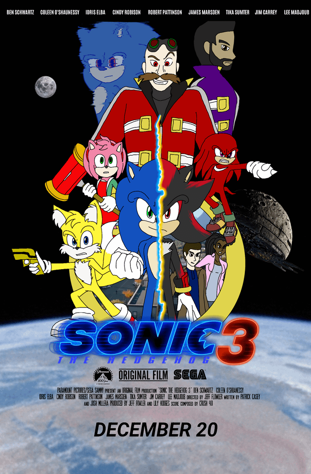 Sonic movie poster by me repost to fix some mistakes rsonicthemovie