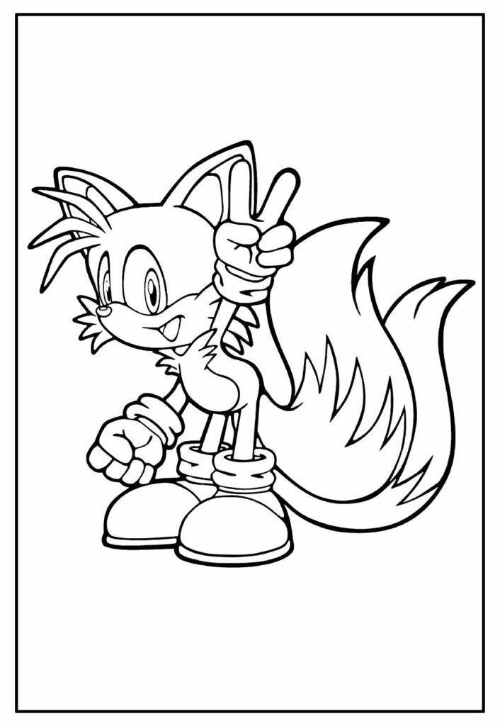 Desenhos de tails para imprimir e colorirpintar fotos do tails para desenhar