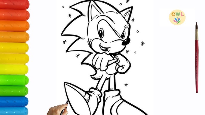 How to draw sonic i easy