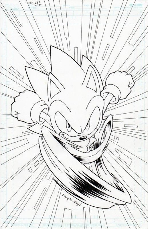 Coloring page sonic art sonic and shadow coloring pages