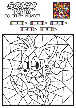 Sonic the hedgehog inspired color by number pages by mommy evolution