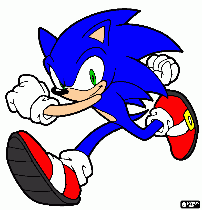 Sonic running coloring page printable sonic running