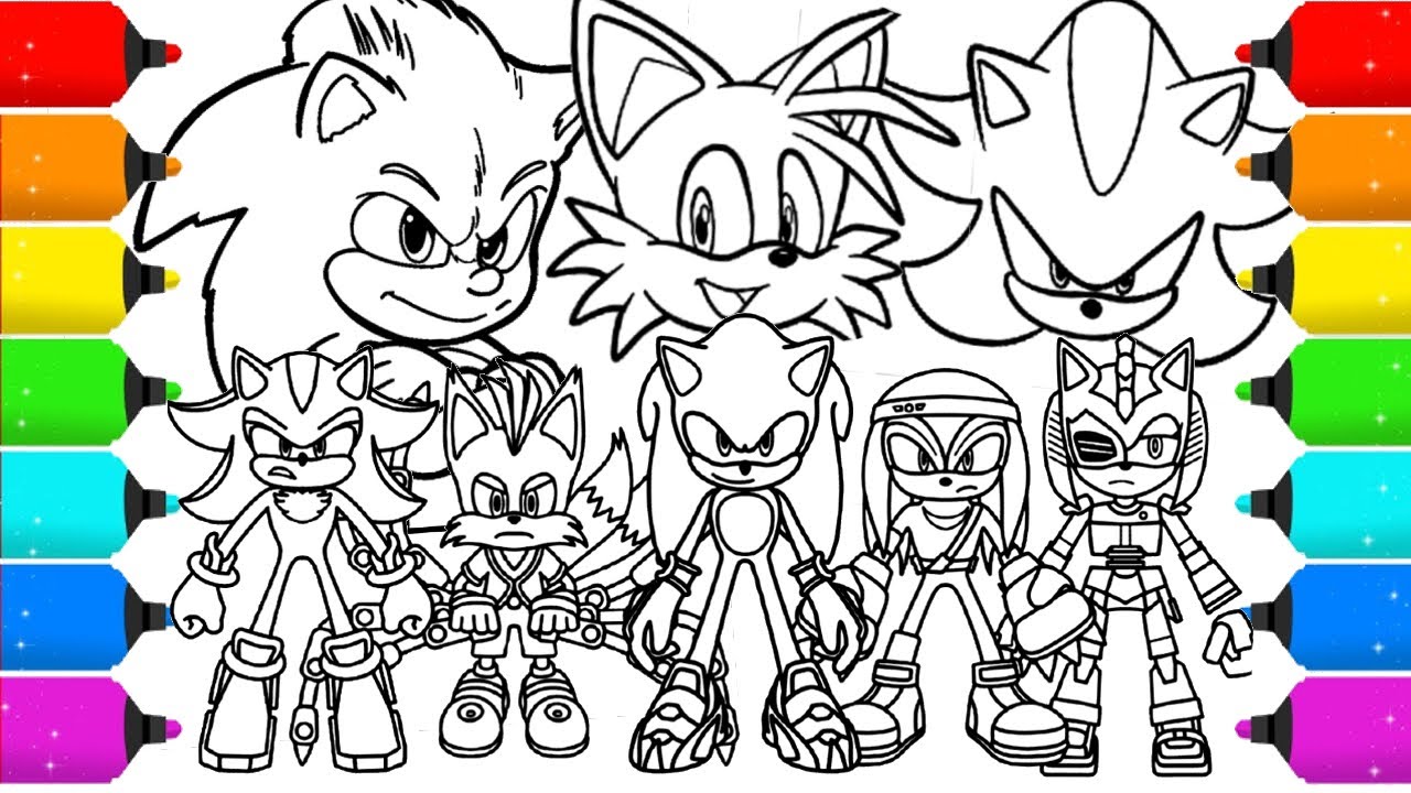 Sonic team coloring pages sonic the hedgehog prime boom draw how to coloring pilation