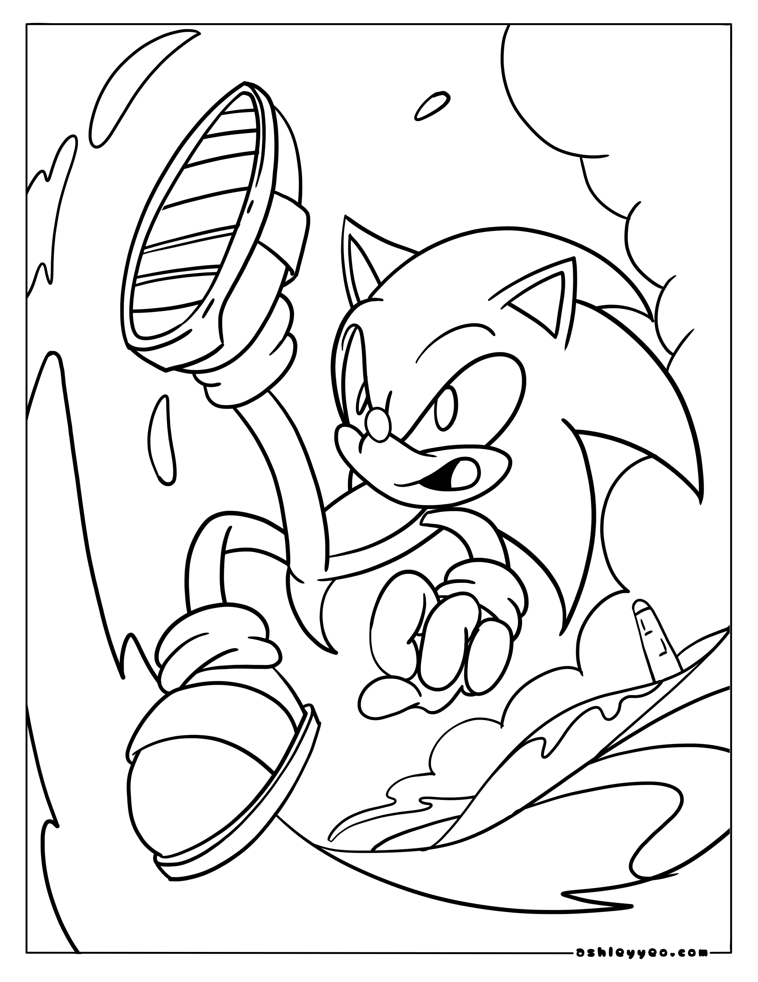 Free sonic coloring pages for kids