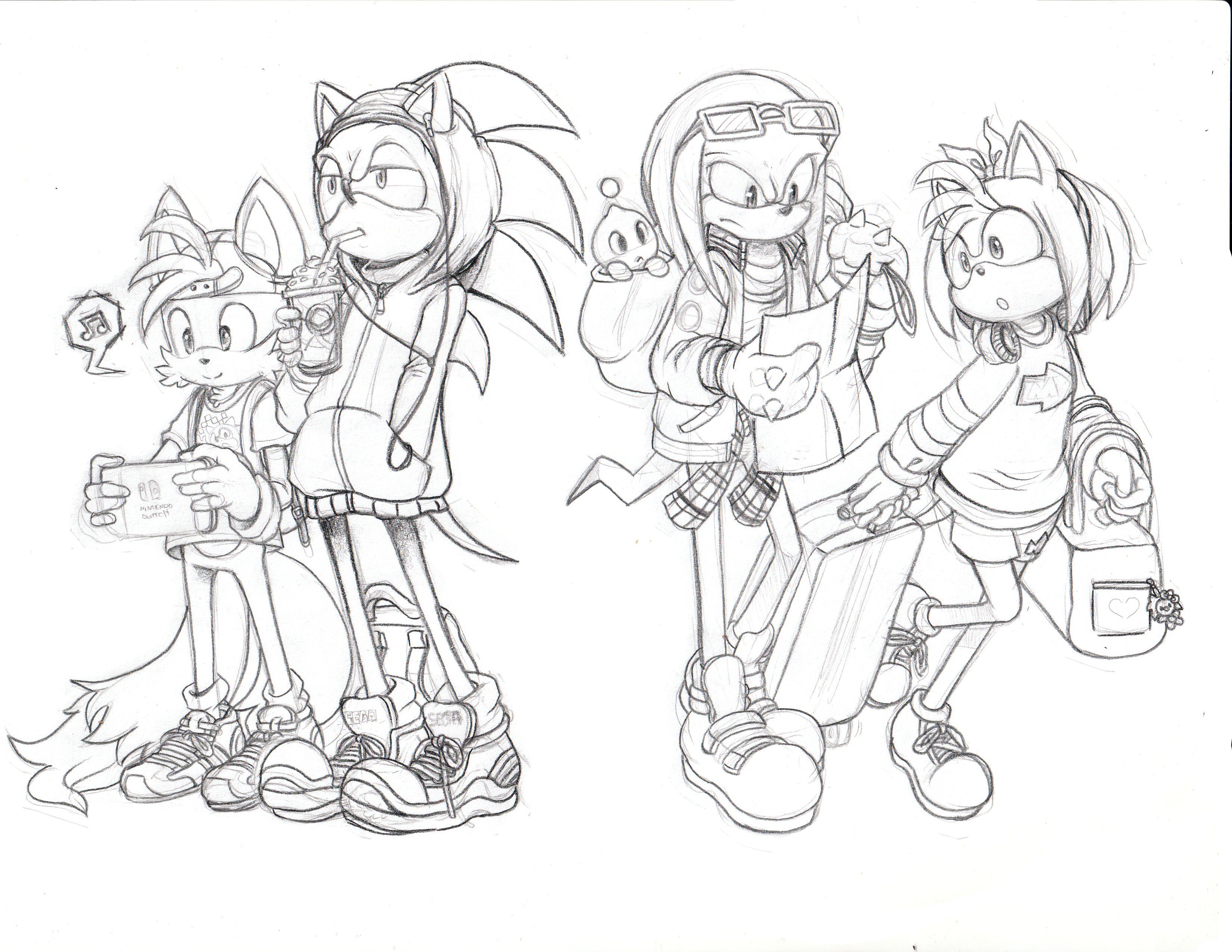 Ðmissions openedð on x sonic team on vacation sketch mostly an excuse to practice drawing sneakers and sonic merchandise anixdraws sonicthehedgehog sonicteam amyrose knucklestheechidna milestailsprower pencilsketches sketches https