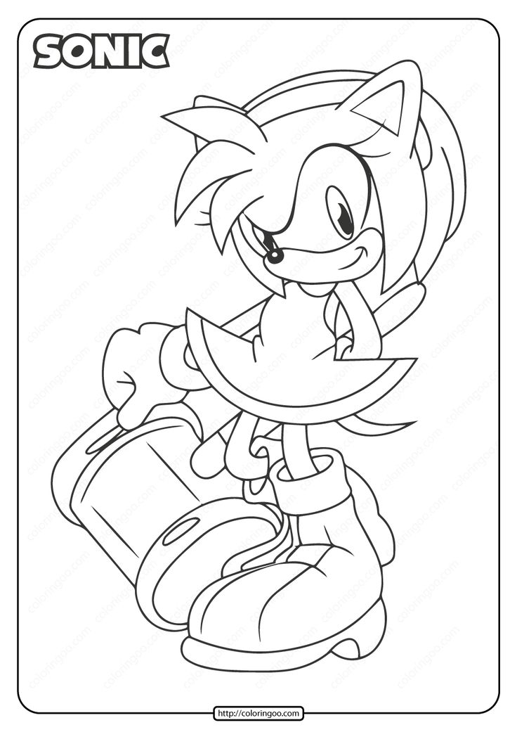 Free printable sonic amy rose pdf coloring page rose coloring pages coloring pages hedgehog colors