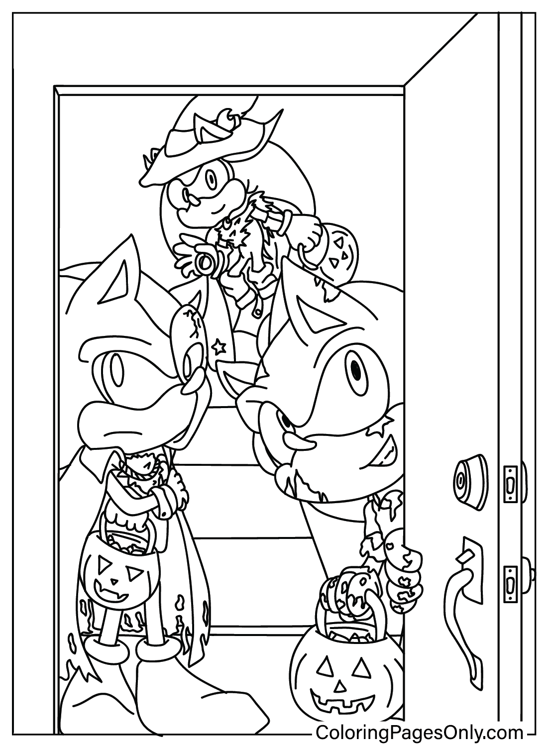 Sonic halloween coloring pages