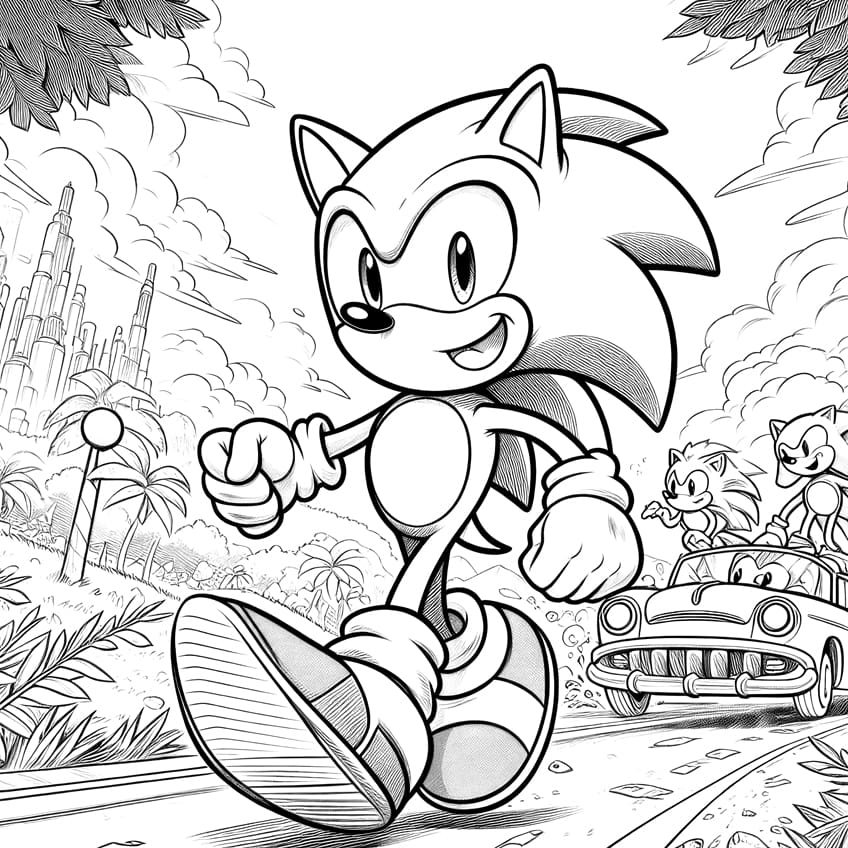 Sonic the hedgehog coloring pages