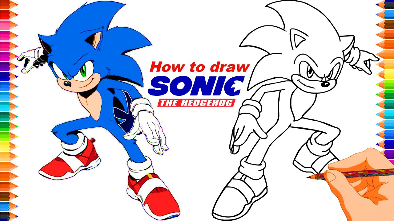 Sonic angry action how to draw sonic the hedgehog the movie