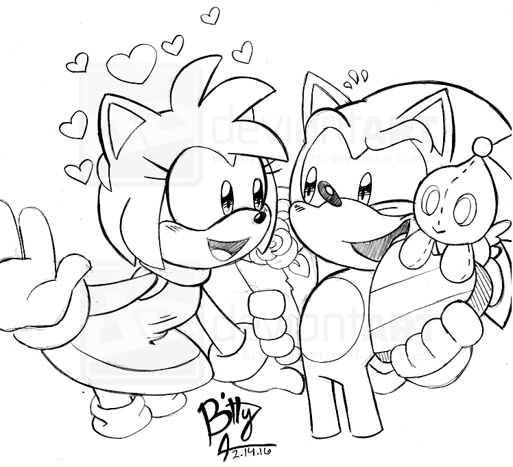 Ninjahakuart â my valentines day picture sonic and amy i