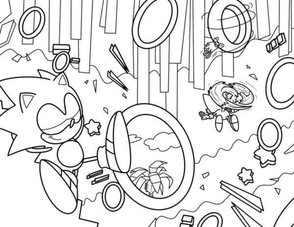 Sonic and knuckles mission coloring page