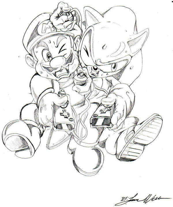 Mario vs sonic on the wii by trunks on