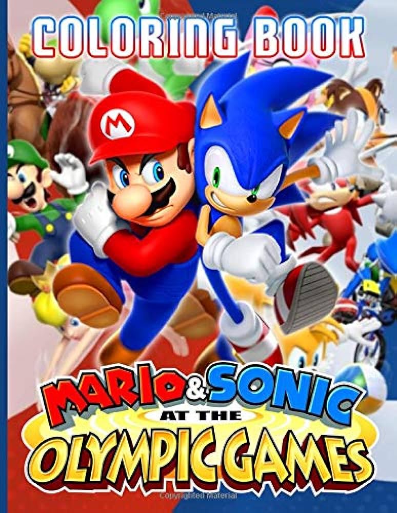 Mario sonic at the olympic games coloring book jumbo adventures of super mario and sonic the hedgehog coloring books for kids boys girls toddlers