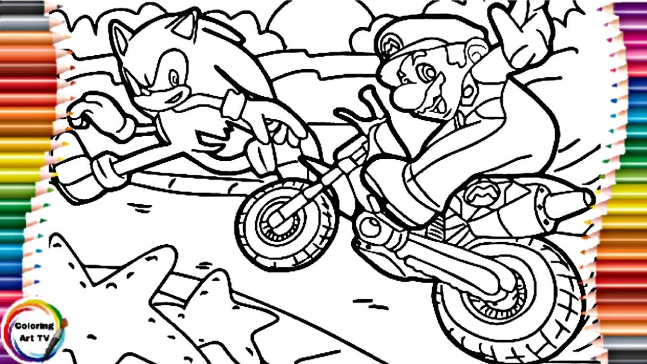 Sonic vs super mario coloring pagessonic and super mario coloring pages