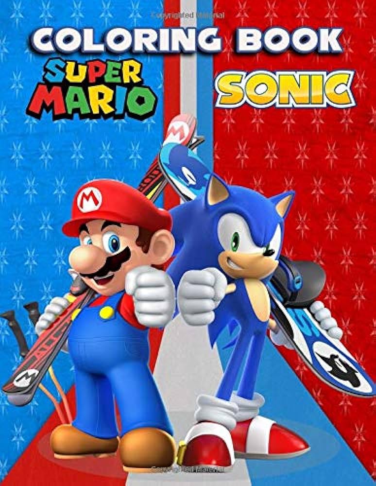 Super mario sonic coloring book exclusive book illustrations great coloring pages ages