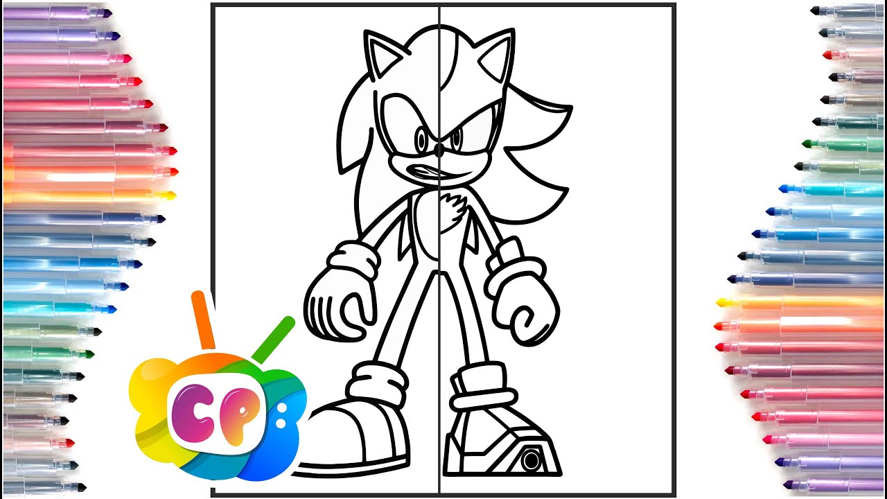 Sonic shadow in one face coloring page sonic vs shadow