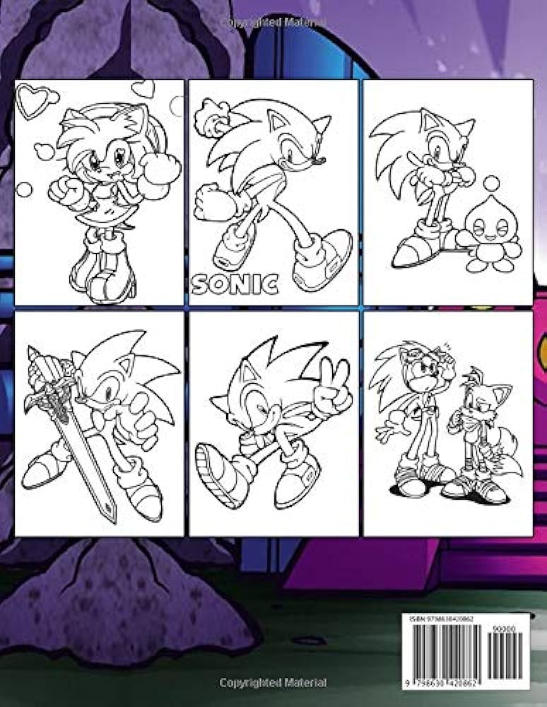 Sonic coloring book over illustrations drawing art x pages one side sonic coloring book antunez bo books