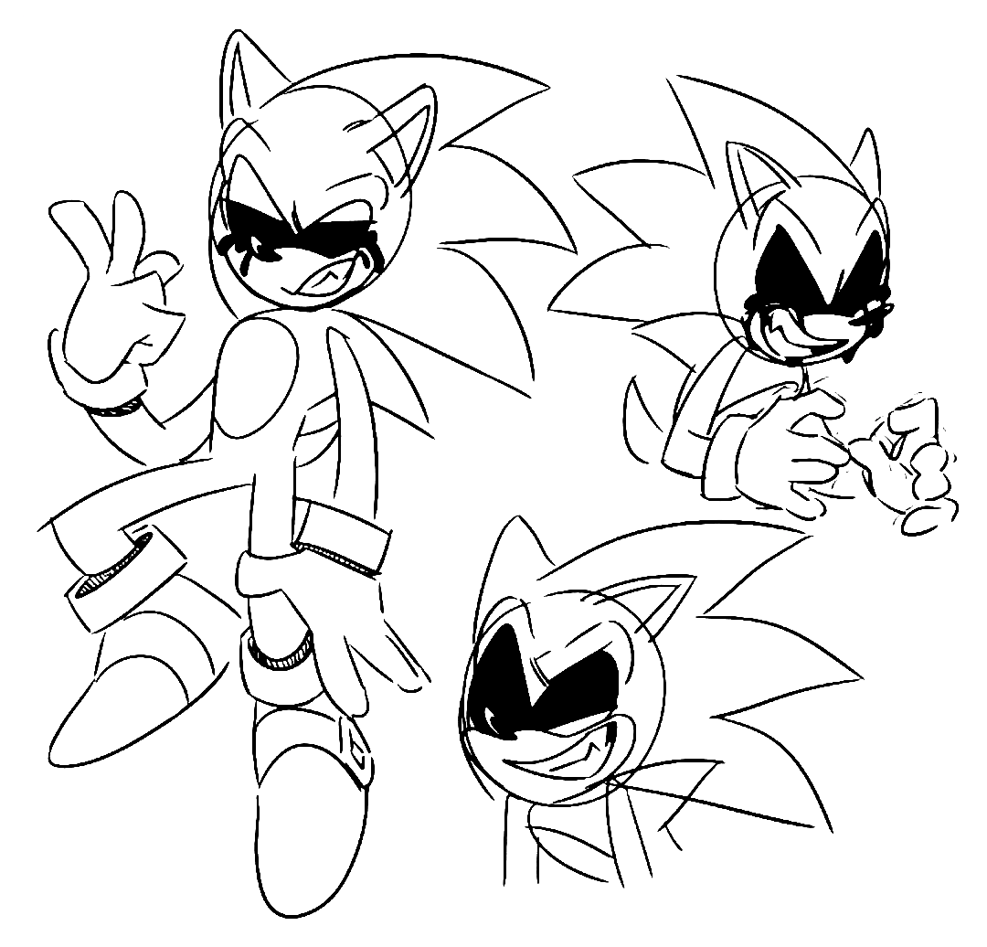 Sonic exe coloring pages