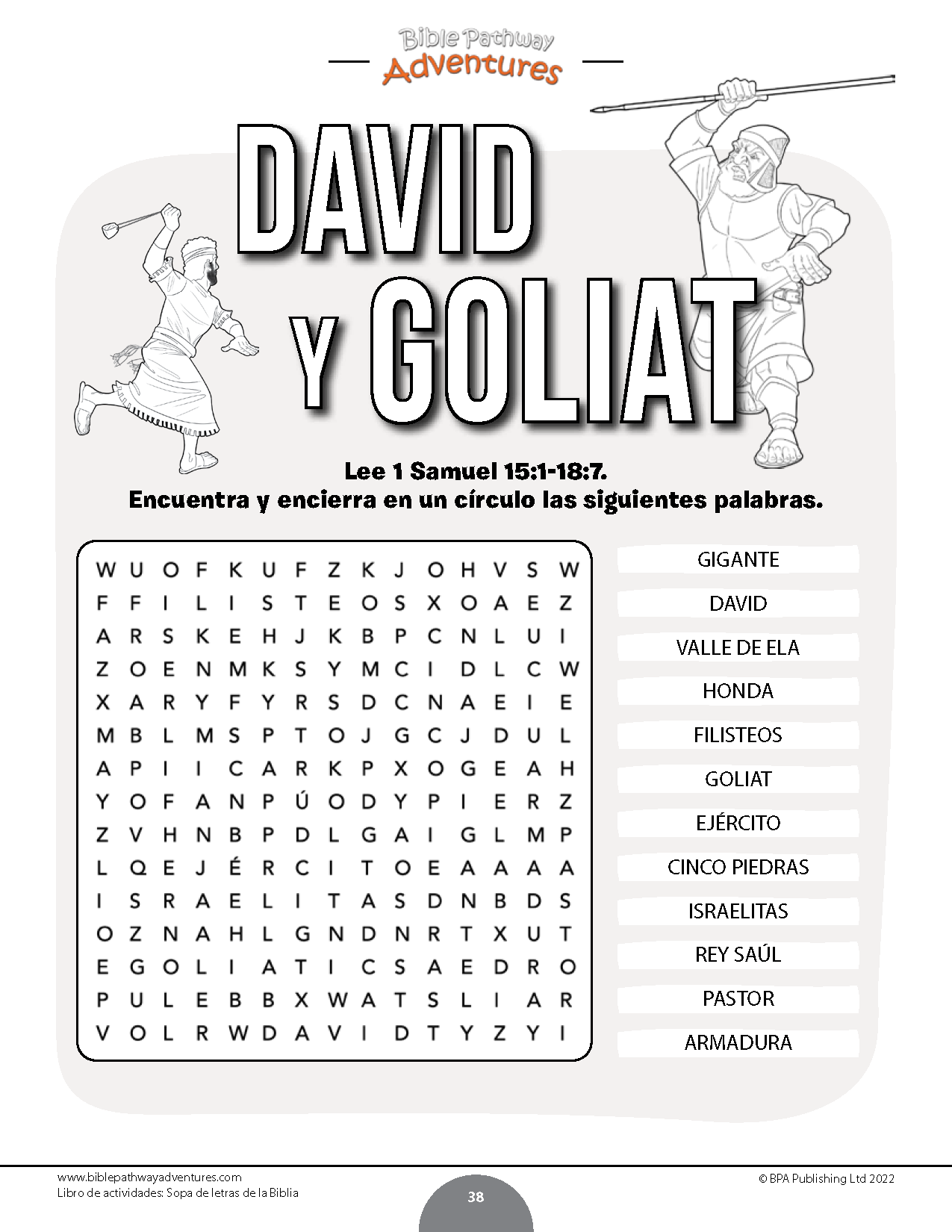 Sopas de letras de la biblia libro de actividades â bible pathway adventures