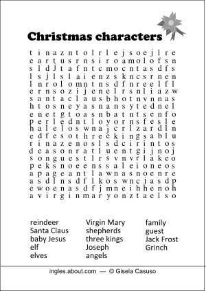 Sopa de letras navideãa en inglãs sopa de letras letras palabras basicas en ingles